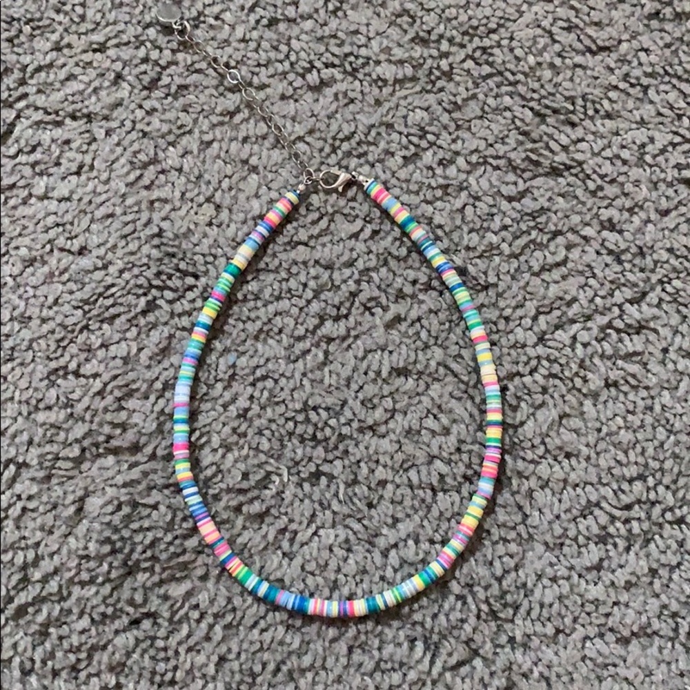 disc beaded choker necklace